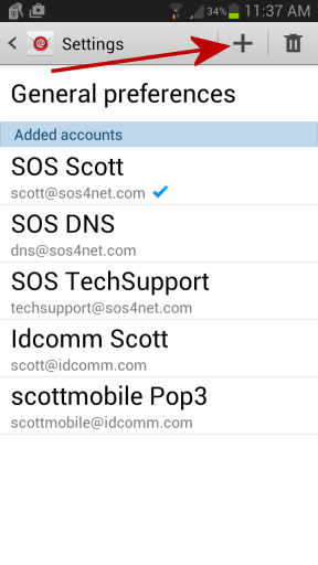 Android Email Setup - General Preferences